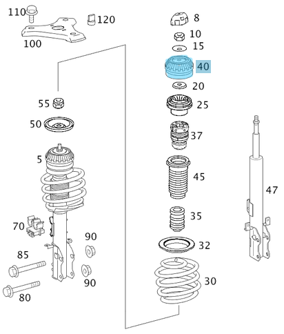 Amortisör Takozu Ön Üst  Vito W639, 2004-2010 OEM A6393230520, A6393230420