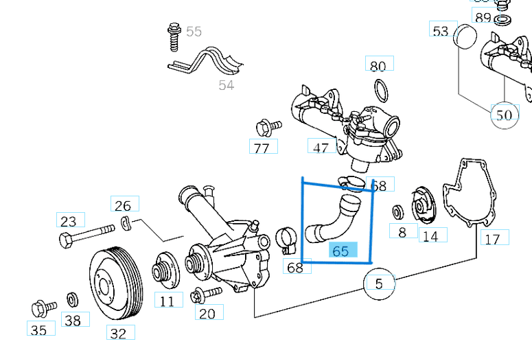 Devirdaim Ara Hortumu VITO W638 M111 OEM A1112030282