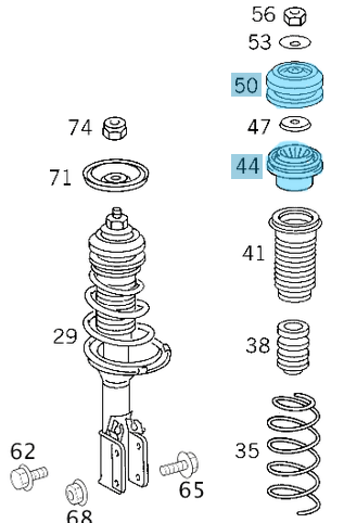 Amortisör Takozu Ön Üst Biyalı Vito W638, OEM  A6383230420