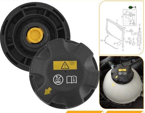 Radyatör Yedek Su Depo Kapağı BMW E87, E90, F01, F10, F15, F20, F30, F32, G11, G30,  OEM 17117639020, 17117521071