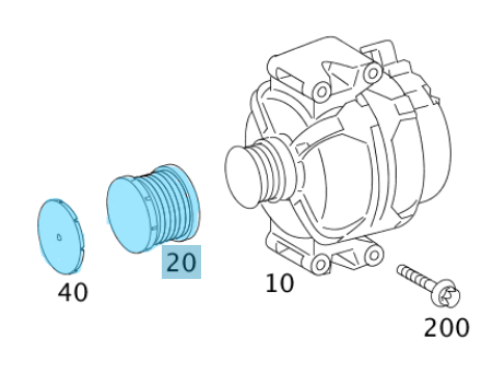 Şarj Dinamo Kasnağı / Alternatör Kasnağı C Seri W204, W205, E Seri W212, ML W164, GLE W166, S Seri W221, W222, Vito W639, Sprinter W906, Motor: M112, M113, M271, OM646, OM651, OEM A2781500060, A6461550115, INA 535016810