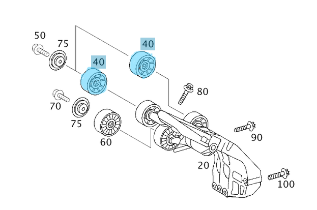 Kayış Gergi Kasnağı / Kayış Gergi Makarası Düz Küçük Tip. A Seri W168, Vaneo W414 Motor: M166, M266, OEMA2662020019, A1662020819, A1662020419