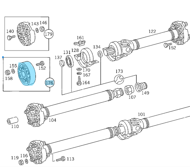 Şaft Ağırlığı / Balansiyer Küçük Eski Model E Seri W124, C Seri W201, W202 OEM A2024111447, A2014112147, 2024111447, 2014112147
