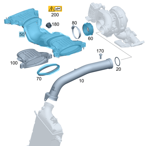 Hava Filtre Emiş Borusu / Hava Giriş Borusu Sensörlü ML W164, W166, C Seri W204, E Seri W207, W212, R Seri W251  Motor: OM642 OEM A6420901642, 6420901642