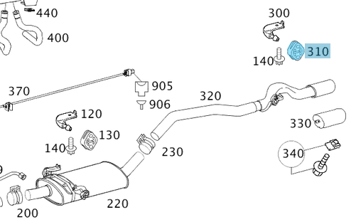 Egzoz Askı Lastiği / Egzoz Lastiği A Seri W168, 169, W176, B Seri W245, W246, Vaneo W414, Vito W639, S Seri W221, OEM A1684920044, A1684920144, A1684920344