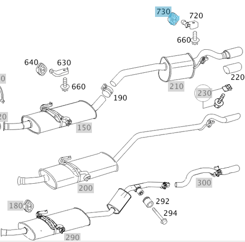 Egzoz Askı Lastiği / Egzoz Lastiği A Seri W168, 169, W176, B Seri W245, W246, Vaneo W414, Vito W639, S Seri W221, OEM A1684920044, A1684920144, A1684920344