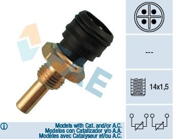 Hararet Müşürü / Fan Müşürü Dört Fiş 150'C E Seri W124, W210, C Seri W201, W202, Sprinter W901-W904 Motor: M102, M103, M104, M111, M116, M119, OM601, OM606, OEM A0085423217