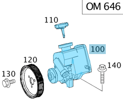 Direksiyon Pompası Vito W639, Sprinter W906, Motor: OM646, OEM A0034667201, A0034667101