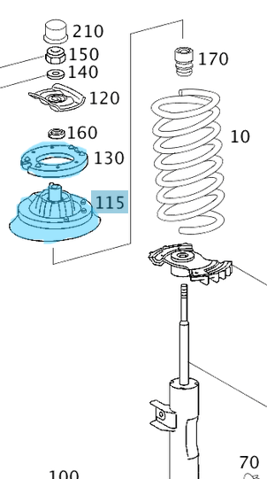 Amortisör Takozu Ön Komple Takoz Bilyalı W203 C Seri OEM A2033200373, A2033200273, 2033200373, 2033200273
