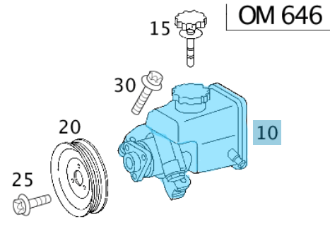 Direksiyon Pompası Vito W639, Sprinter W906, Motor: OM646, OEM A0034667201, A0034667101