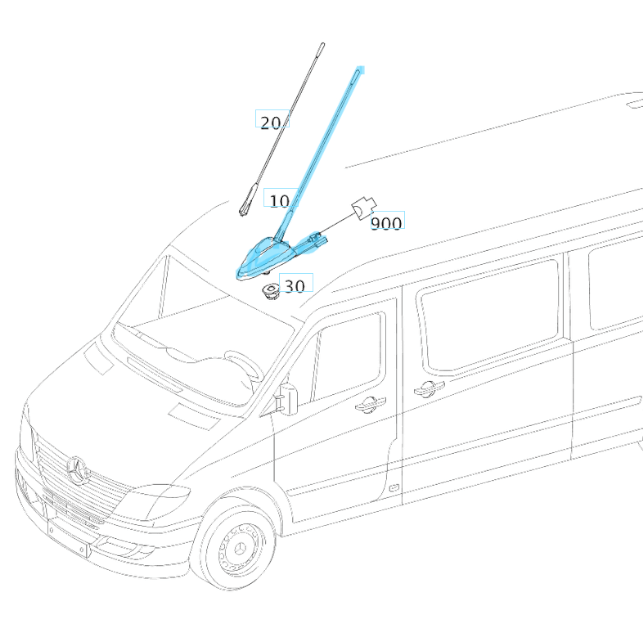 Anten / Tavan Anteni Sprinter W906, VW Crafter OEM A9068200475, 2E0035507