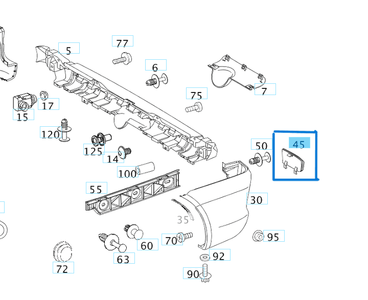 Reflektör Arka Sol Tamponda VITO W639 OEM A6398260440, A6398260040