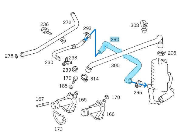 Kalorifer Hortumu / Yağ Radyatör Hortumu Sprinter W901, W902, W903, Motor: OM601, OM602, OEM A6012030682