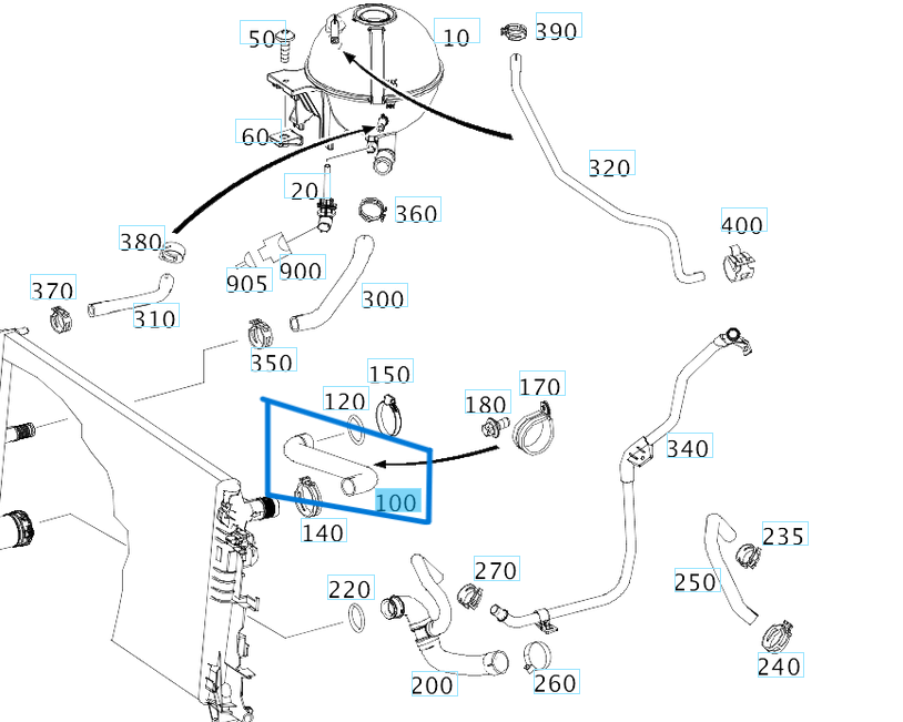Radyatör Hortumu Üst SPRINTER W906 OM651  OEM A9065012982