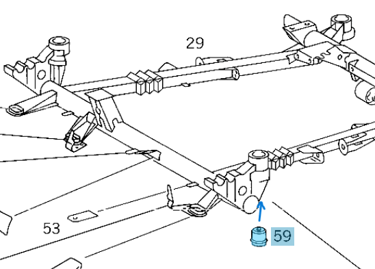 Travers Takozu Önün Önü Vito W638 OEM A6383170212