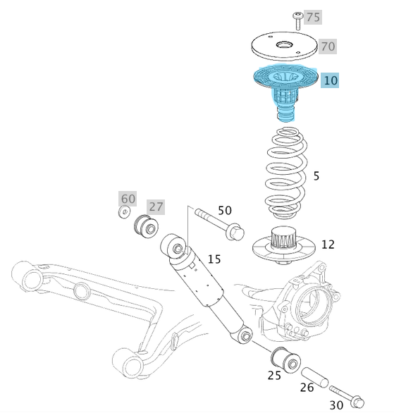 Şase Takozu / Helezon Yayı Takozu Arka Üst Vito W639 OEM A6393240206
