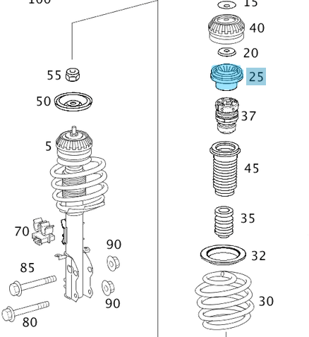 Amortisör Takoz Bİlyası Ön Vito W639 OEM A6399810325, A6399810225(Kopya)