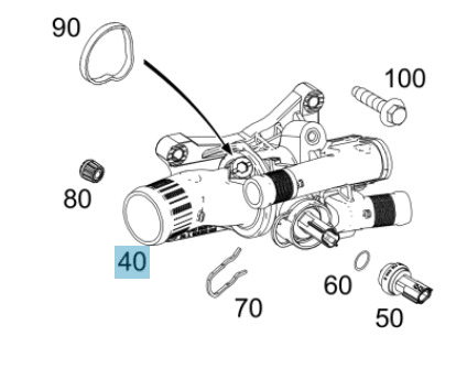 Termostat Yuvalı Müşürlü Komple A Seri W176, B Seri W156, W247, CLA W117, Citan W415, Motor: OM608, OEM A6082000015, 6082000015