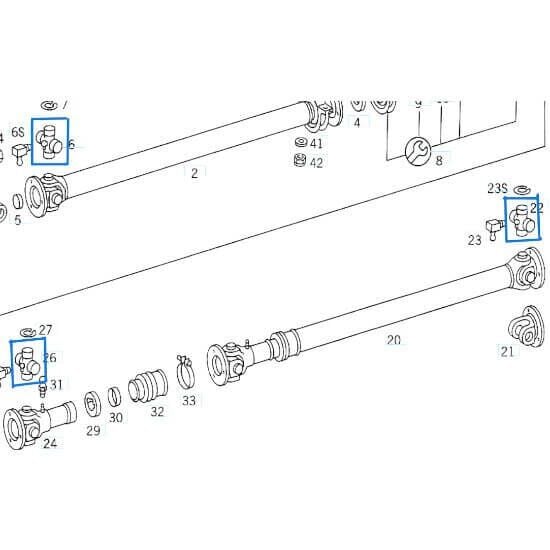 Mafsal Istavrozu / Şaft Istavrozu 24x75mm W115, W123, Minibüs 207, 208, 209, 210 W601 Vito W639 OEM A6014100231, A3194100231, A1234100131