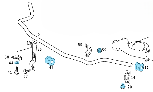 Viraj Tamir Takımı 18,5x24mm E Seri W124 Ön OEM A1243202147, A1243200447