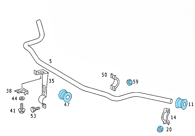Viraj Tamir Takımı 23x24mm E Seri W124 Ön OEM A1243201847, A1243200047