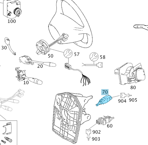 Fren Müşürü / Stop Lamba Müşürü A Seri W169, B Seri W245, E Seri W211, Sprinter W906, Vito W639, OEM A0015456709, A0015454409