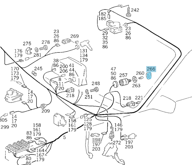 Far Anahtarı Kapağı / Far Açma Düğmesi W107, W123, W126, W124, W129, W201, W202, W310, W460, W463, W670 OEM A2025450081