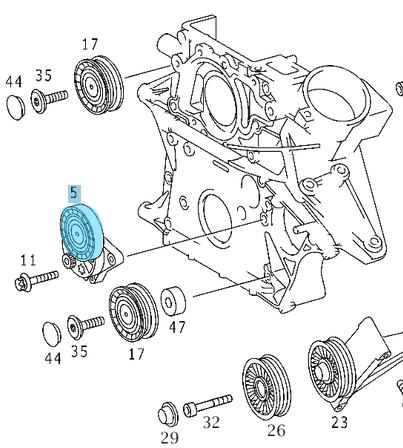 Kayış Gergi Makarası Gergi Kütüğünde / Kayış Gergi Kasnağı 76x26mm W202, W203, W204, W210, W211, W220, SPRT W901-W906, VITO W638, W639 OM611, OM646 OEM A6462000570, A6462000270, A6112000570