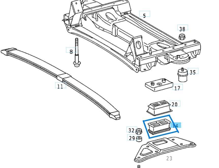 Makas Takozu Ön Alt Sol Sprinter W901, W902, W903, W904 OEM A9013220419