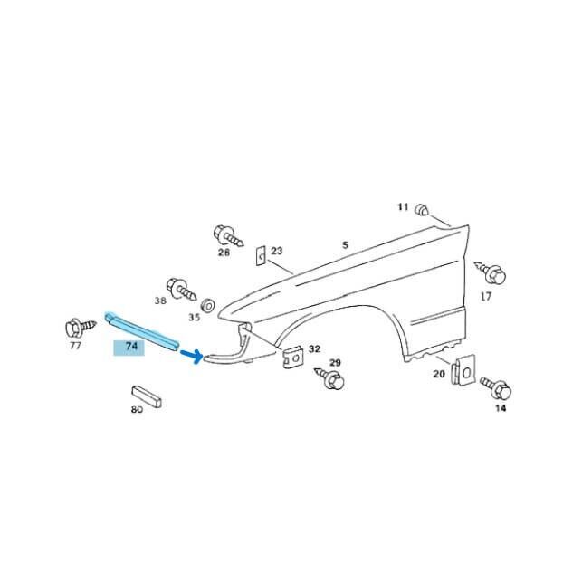 Far Alt Bakaliti / Far Alt Çıtası Sol W201 OEM A2018890163