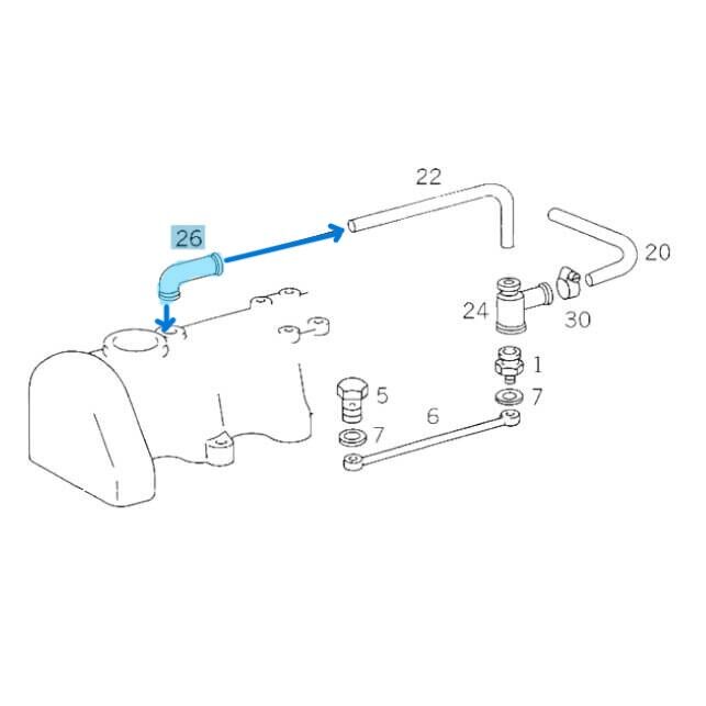 Pipo Hortumu / Yağ Buhar Hortumu  W115, W123 Motor: OM615, OM616 Dizel OEM A6150160081