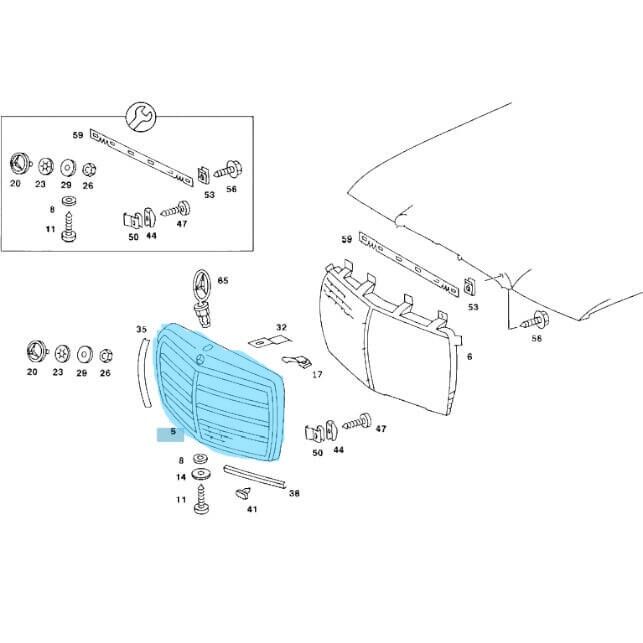 Panjur Komple / Radyatör Panjuru Komple W123 OEM A1238800183