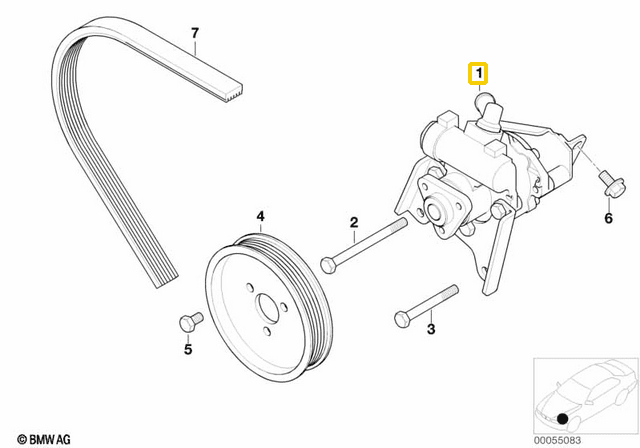 Direksiyon Pompası BMW 3 Seri E46 M52, M54 OEM 32416760036, 32416750423