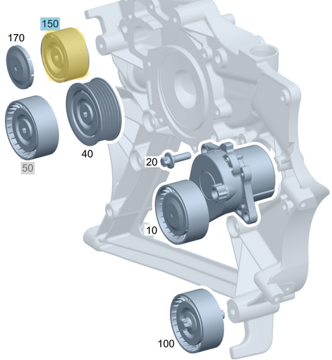 Kayış Gergi Makarası / Kayış Gergi Kasnağı Düz Vito W639, Sprinter W906 OM651 OEM A6512000770, 6512000770