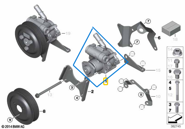 Direksiyon Pompası BMW 5 Seri E39 M52, M54 OEM  32411097149, 32411094098