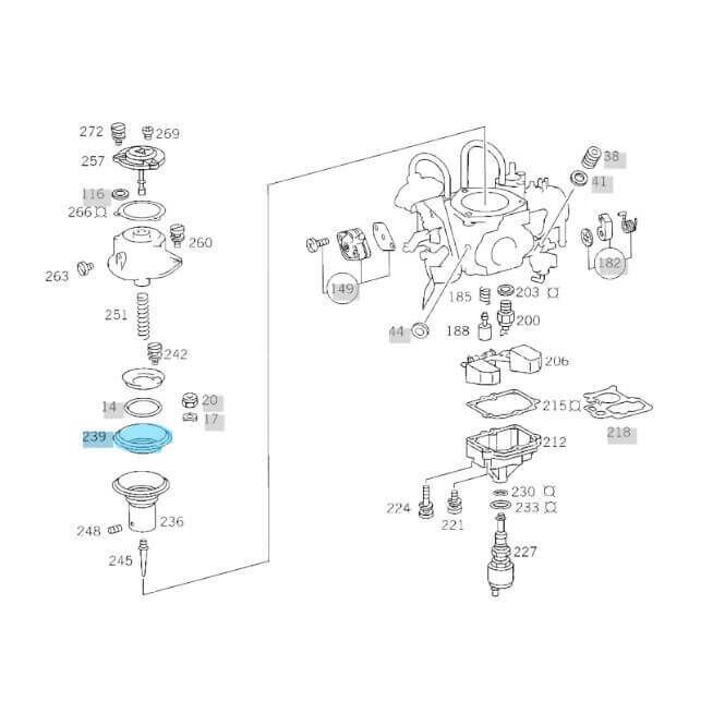 Karbüratör Diyaframı Siyah W115, W123, W201, W124 Motor: M115, M102 OEM A0000710826