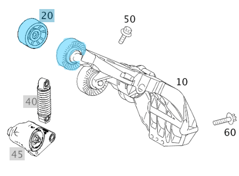 Kayış Gergi Makarası / Kayış Gergi Kasnağı Kanallı A Seri W168, W169, B Seri W245, Vaneo W414, Motor: OM640, M166, M266, OEM A6402020319, A6682020319, A1662020719
