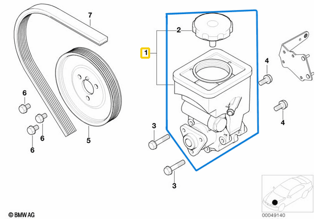 Direksiyon Pompası BMW 3 Seri E46, M47, M47N OEM 32411095155