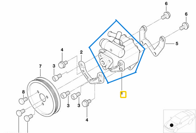 Direksiyon Pompası BMW 5 Seri E39, M51 OEM 32411093124