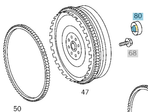 Volant Bilyası / Prızdirek Rulmanı  Motor: M104, M111, M112, OM602, OM605, OM611, OM612, OM613 OEM A0189812510