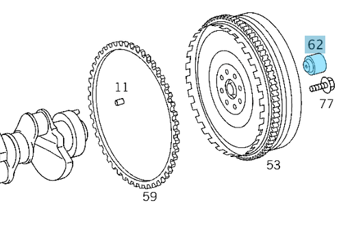 Volant Bilyası / Prızdirek Rulmanı  Motor: M104, M111, M112, OM602, OM605, OM611, OM612, OM613 OEM A0189812510