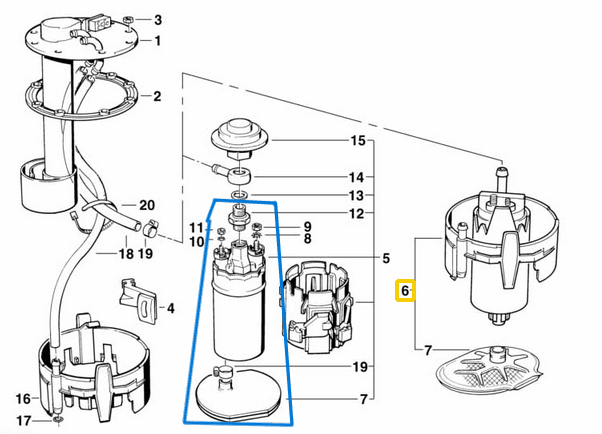 Depo Yakıt Pompası BMW 5 Seri E34  M20, M40, M43, M50, M60 OEM 16141180318