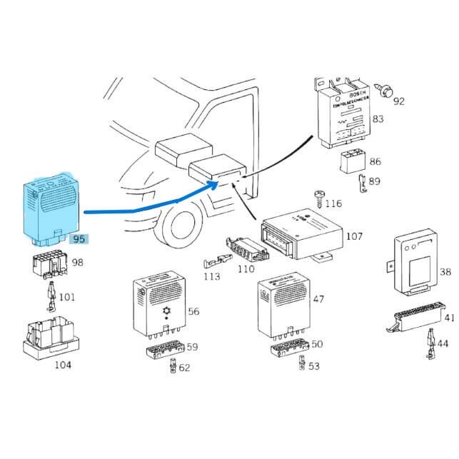 Röle / Role / Kumanda Cihazı Arka Silecek Vito  W638, Vario W669, Sprinter W901, W902, W903, W904, W905, VW LT35, OEM A0165452332, A0135456526, A0135457826
