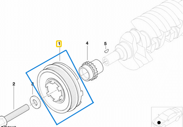 Krank Kasnağı BMW 5 Seri E39, 3 Seri E46 M47 OEM 11232247565