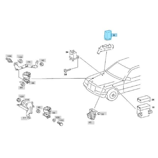 Röle / Role / Kumanda Cihazı EGR Rölesi E Seri W124 Motor: OM603 OEM A0115458732