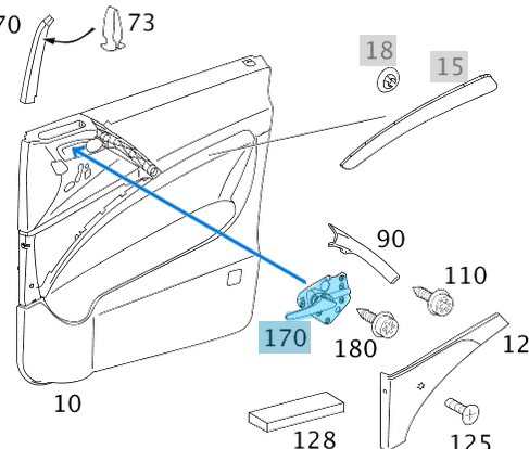 Kapı İçten Açma Kolu / Kapı İç Açma Kolu Ön Sol Vito W639, OEM A6397600261