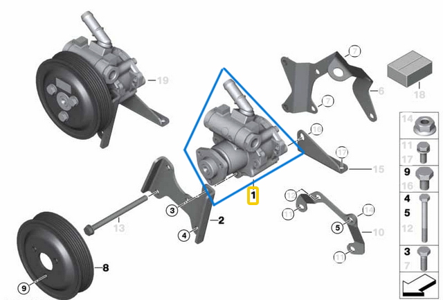 Direksiyon Pompası BMW 3 Seri E36, M52 OEM 32411093577, 32411093360