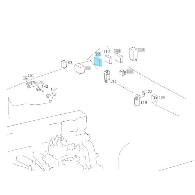 Yakıt Pompa Röle / Role / Kumanda Cihazı E Seri W124, C Seri W201, OEM A0025450505, A0015459005
