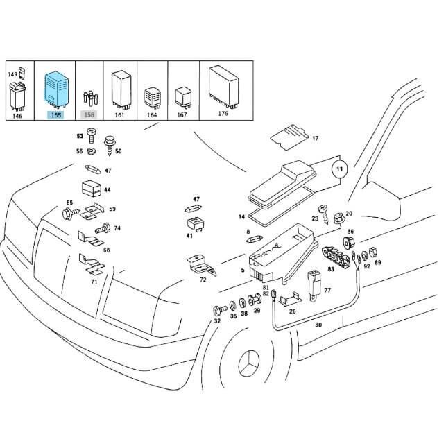 Yakıt Pompa Röle / Role / Kumanda Cihazı E Seri W124, C Seri W201, OEM A0025450505, A0015459005