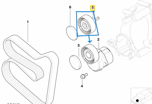 Kayış Gergi Makarası (Kasnağı) BMW E46 M43 Düz 26x70x17 OEM 11281435594